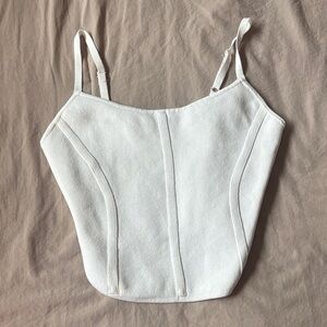 Pacing White cropped corset tank
